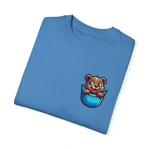 Chill Bear in a Pocket Tee - Soft Cotton Women Top - Dipaliz - T-shirts