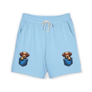 Pocket Puppy Sweat Shorts, Cute Dog Graphic Fleece