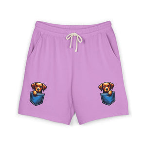 Pocket Puppy Sweat Shorts, Cute Dog Graphic Fleece