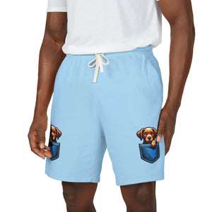 Pocket Puppy Sweat Shorts, Cute Dog Graphic Fleece