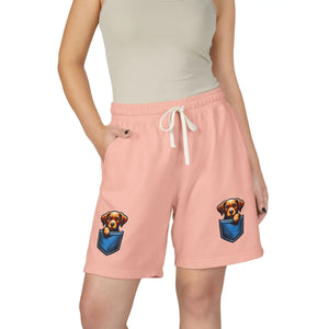 Pocket Puppy Sweat Shorts, Cute Dog Graphic Fleece