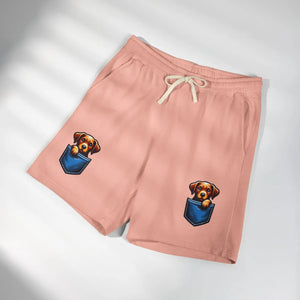 Pocket Puppy Sweat Shorts, Cute Dog Graphic Fleece
