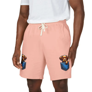 Pocket Puppy Sweat Shorts, Cute Dog Graphic Fleece