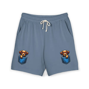 Pocket Puppy Sweat Shorts, Cute Dog Graphic Fleece