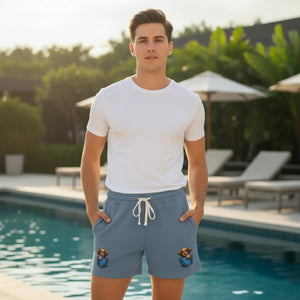 Pocket Puppy Sweat Shorts, Cute Dog Graphic Fleece