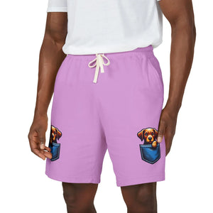 Pocket Puppy Sweat Shorts, Cute Dog Graphic Fleece