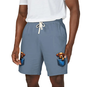 Pocket Puppy Sweat Shorts, Cute Dog Graphic Fleece