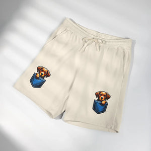 Pocket Puppy Sweat Shorts, Cute Dog Graphic Fleece
