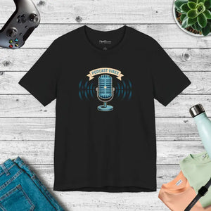 T-shirt - Podcast Vibes Unisex Jersey Short Sleeve Tee - Dipaliz Black / s