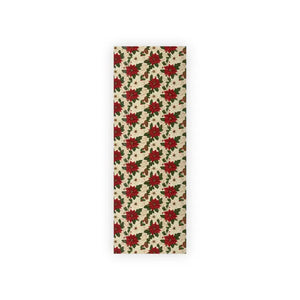 Wrapping Paper Roll - Satin Poinsettia Pinecone Cream - Dipaliz - 28’’ x 79’’