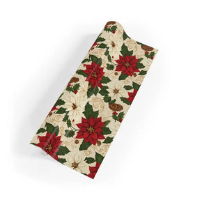 Wrapping Paper Roll - Satin Poinsettia Pinecone Cream - Dipaliz