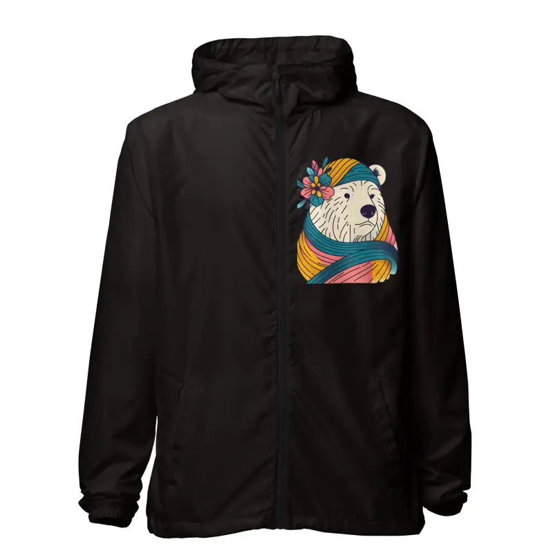 Polar Bear Floral Unisex Lightweight Zip-up Windbreaker