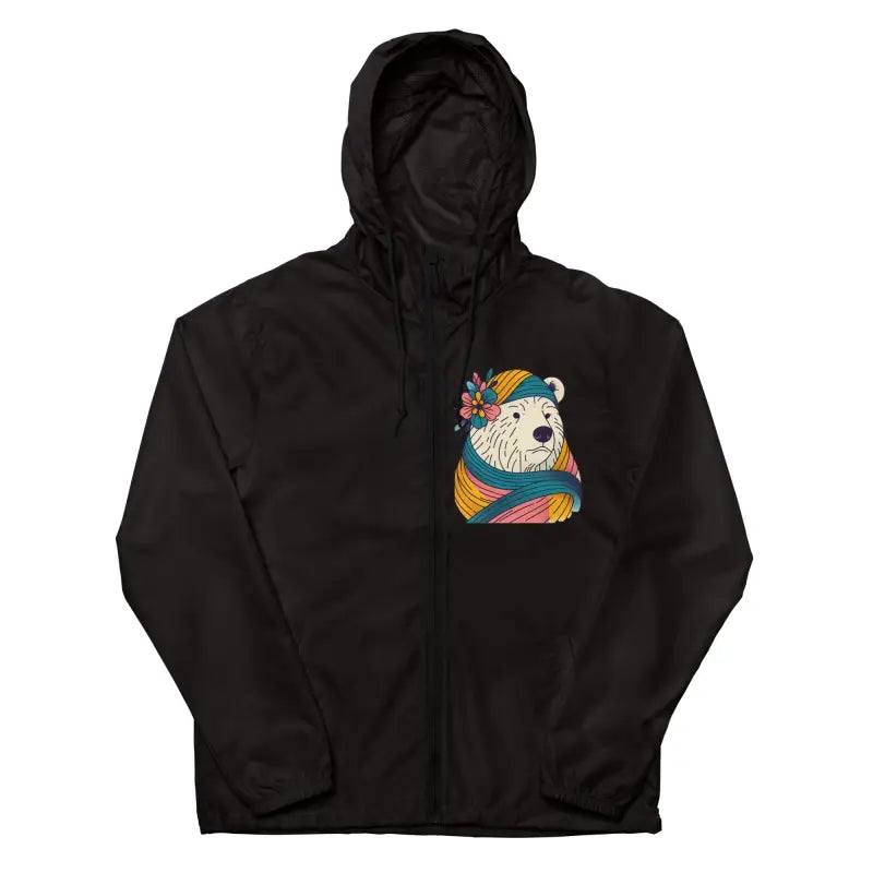 Polar Bear Floral Unisex Lightweight Zip-up Windbreaker