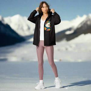 Unisex Lightweight Zip Windbreaker Polar Bear Floral Dipaliz - Windbreakers