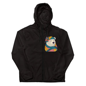 Unisex Lightweight Zip Windbreaker Polar Bear Floral Dipaliz - Windbreakers