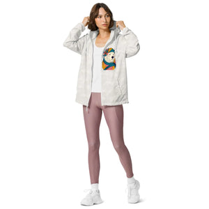 Unisex Lightweight Zip Windbreaker Polar Bear Floral Dipaliz - Windbreakers