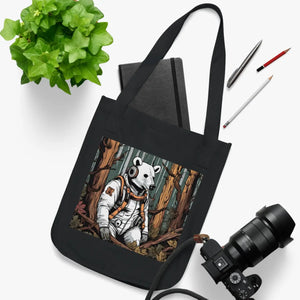 Bold Canvas Tote Bag - Edgy Eco Polar Bear Art - Dipaliz - Bags