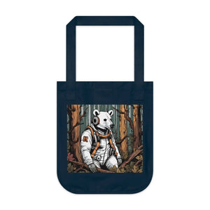 Bold Canvas Tote Bag - Edgy Eco Polar Bear Art - Dipaliz - Bags