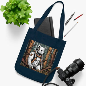 Bold Canvas Tote Bag - Edgy Eco Polar Bear Art - Dipaliz - Bags