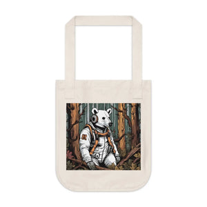Bold Canvas Tote Bag - Edgy Eco Polar Bear Art - Dipaliz - Bags