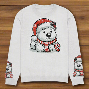 Festive Santa Hat Crew Neck Sweater - Knitted Cotton - Dipaliz - Sweaters