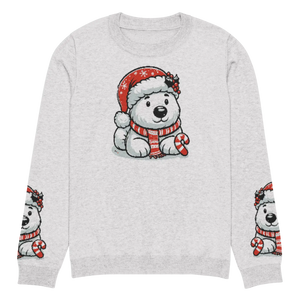 Festive Santa Hat Crew Neck Sweater - Knitted Cotton - Dipaliz - Sweaters