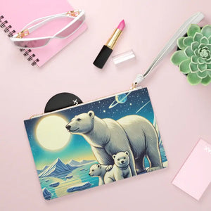 Dazzling Polar Bears Clutch - Chic Statement Bag - Dipaliz - one Size - Bags