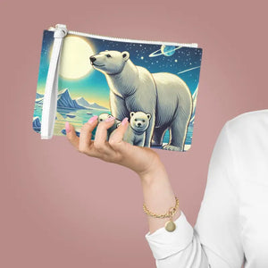 Dazzling Polar Bears Clutch - Chic Statement Bag - Dipaliz - one Size - Bags