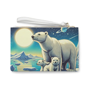 Dazzling Polar Bears Clutch - Luxurious Vegan Leather - Dipaliz - Bags