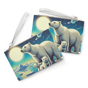 Dazzling Polar Bears Clutch - Luxurious Vegan Leather - Dipaliz - Bags
