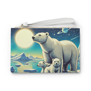 Dazzling Polar Bears Clutch - Luxurious Vegan Leather - Dipaliz - Bags