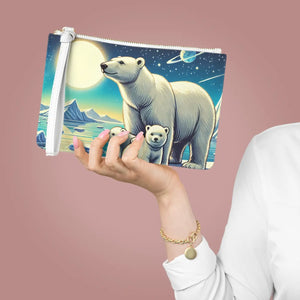 Dazzling Polar Bears Clutch - Luxurious Vegan Leather - Dipaliz - Bags