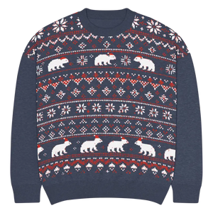 Polar Bears Winter Knitted Crew Sweater - Cozy Style - Dipaliz - 2xs - Sweaters