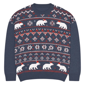Polar Bears Winter Knitted Crew Sweater - Cozy Style - Dipaliz - 3xs - Sweaters