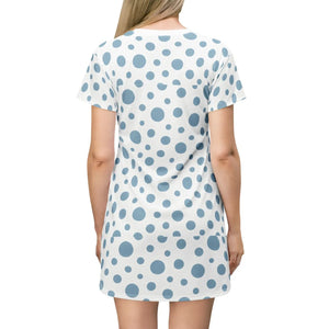 Polka Dot T-shirt Dress – Casual Summer - Dipaliz - Dresses - Xs