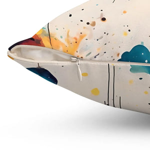 Vibrant Square Pillow Abstract Planets and Clouds - Dipaliz - Throw Pillows