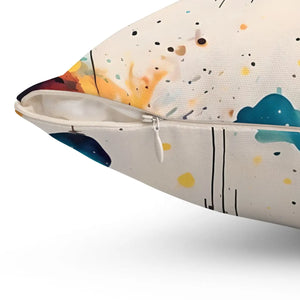 Vibrant Square Pillow Abstract Planets and Clouds - Dipaliz - Throw Pillows
