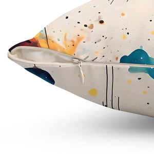 Vibrant Square Pillow Abstract Planets and Clouds - Dipaliz - Throw Pillows