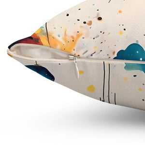 Vibrant Square Pillow Abstract Planets and Clouds - Dipaliz - Throw Pillows