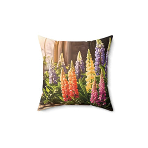 Lupin Floral Square Pillow – Polyester Accent - Dipaliz - Throw Pillows