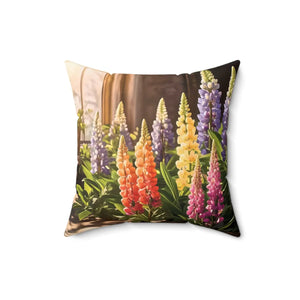 Lupin Floral Square Pillow – Polyester Accent - Dipaliz - Throw Pillows