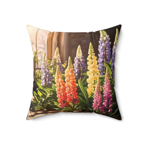 Lupin Floral Square Pillow – Polyester Accent - Dipaliz - Throw Pillows