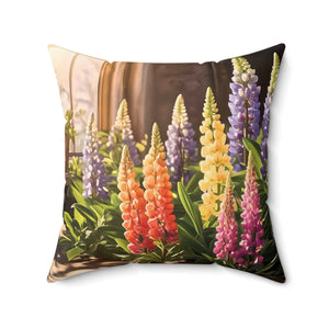 Lupin Floral Square Pillow – Polyester Accent - Dipaliz - Throw Pillows