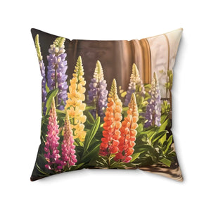 Lupin Floral Square Pillow – Polyester Accent - Dipaliz - Throw Pillows