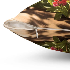 Lupin Floral Square Pillow – Polyester Accent - Dipaliz - Throw Pillows