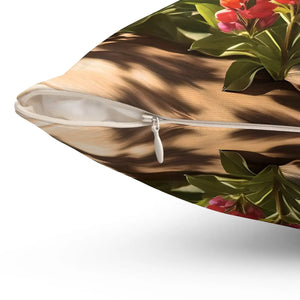 Lupin Floral Square Pillow – Polyester Accent - Dipaliz - Throw Pillows