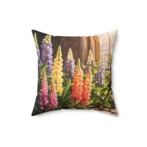 Lupin Floral Square Pillow – Polyester Accent - Dipaliz - Throw Pillows
