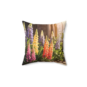 Lupin Floral Square Pillow – Polyester Accent - Dipaliz - Throw Pillows