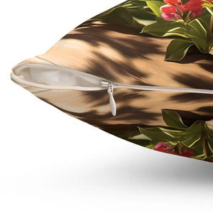 Lupin Floral Square Pillow – Polyester Accent - Dipaliz - Throw Pillows