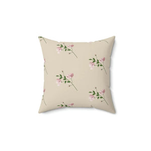 Vibrant Polyester Square Pillow - Pink Flowers - Dipaliz - Throw Pillows